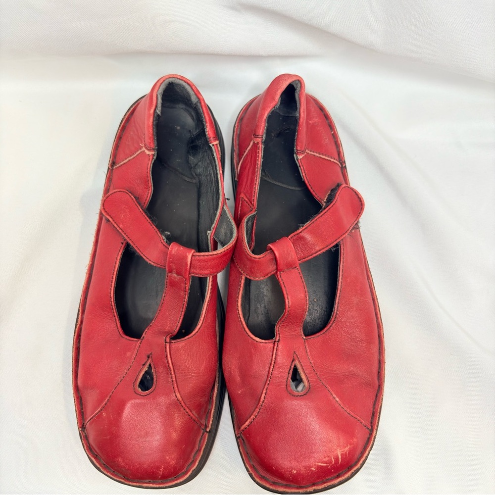 Josef Seibel Red Leather Strap Mary Jane Sandals